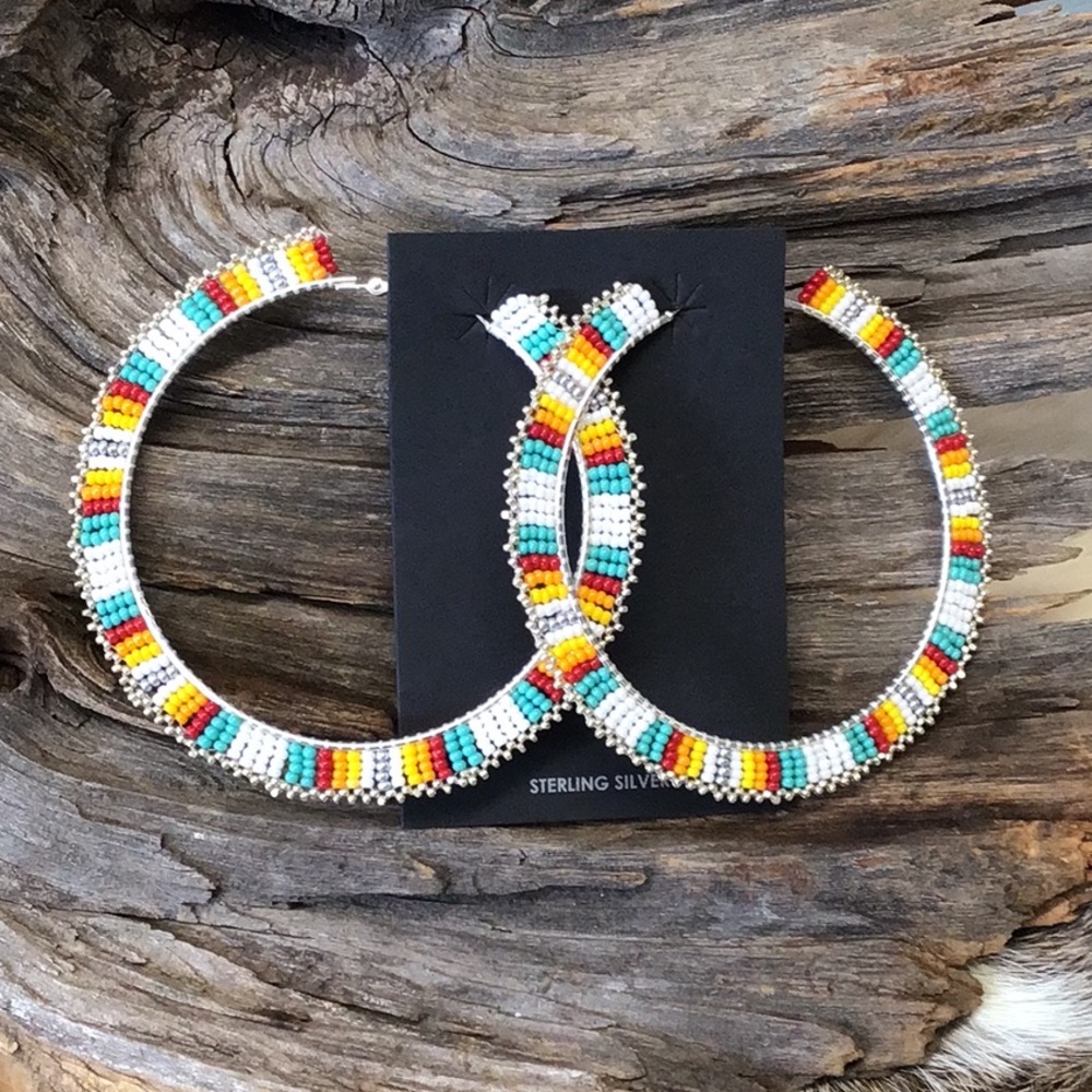Beaded Hoop Earrings